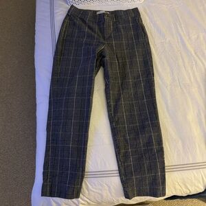 Abercrombie and Fitch plaid straight leg cropped trousers